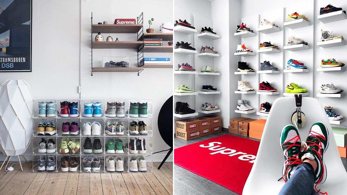 Hypebeast sneaker wall