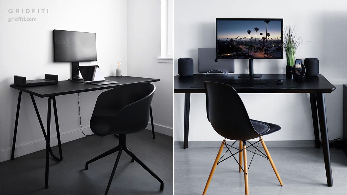 Black on sale minimalist desk