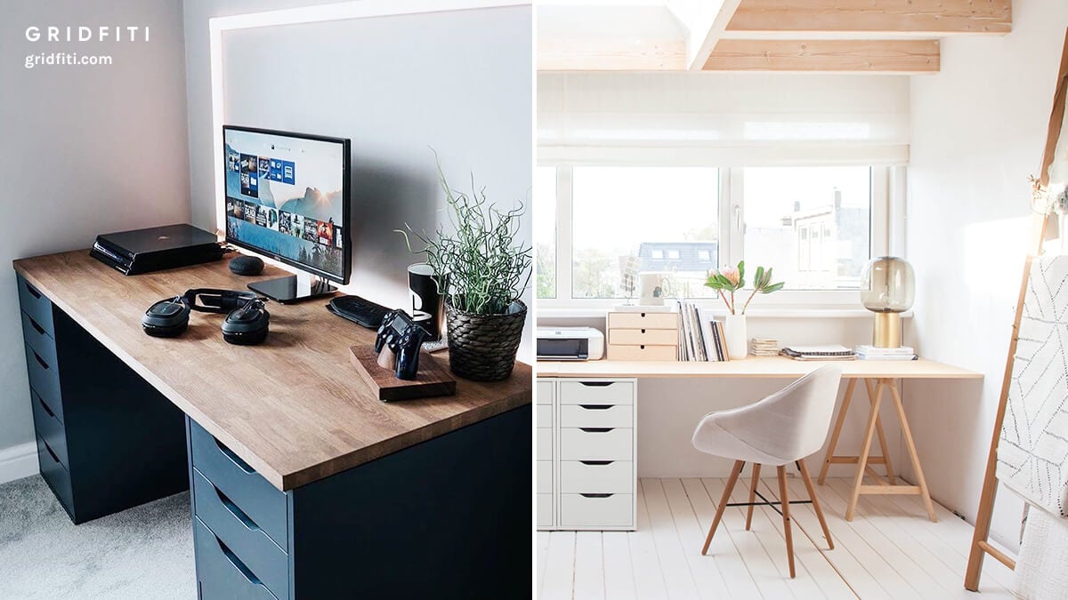 Minimal Wood Top Desk from IKEA