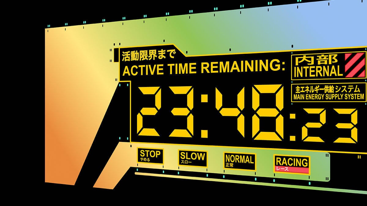 Evangelion Clock Neon Screensaver