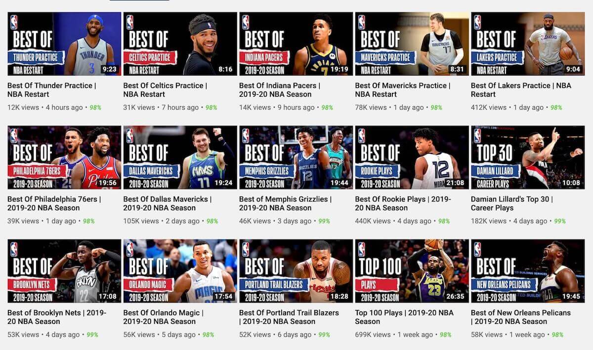 nba youtube page