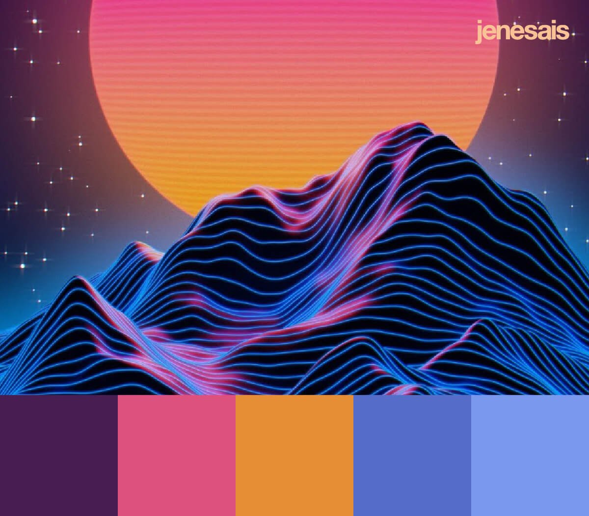 Synthwave sunset color palette