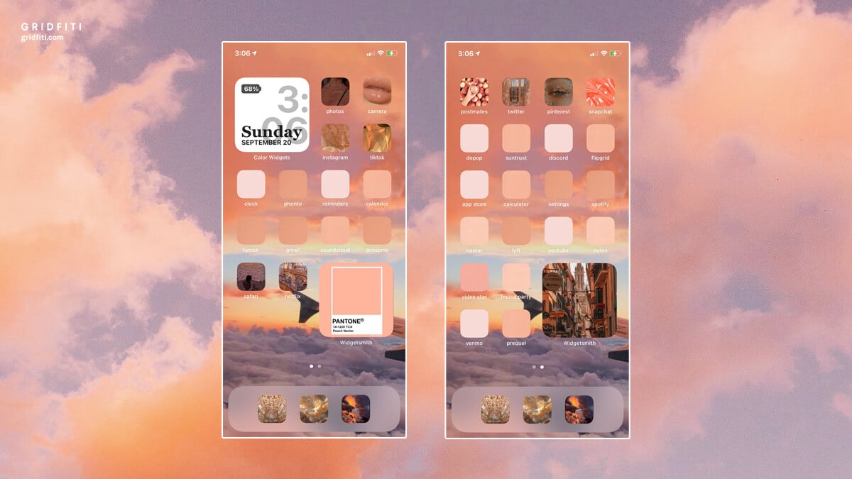 Cloud Aesthetic iOS Layout Ideas