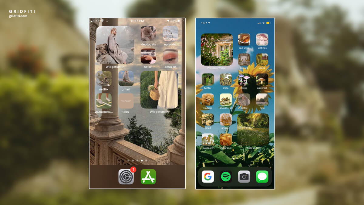 Cottagecore iOS 14 Phone Layout Ideas