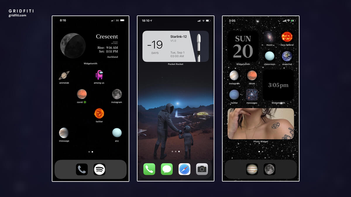 Space & Galaxy Home Screen Design for iOS 14