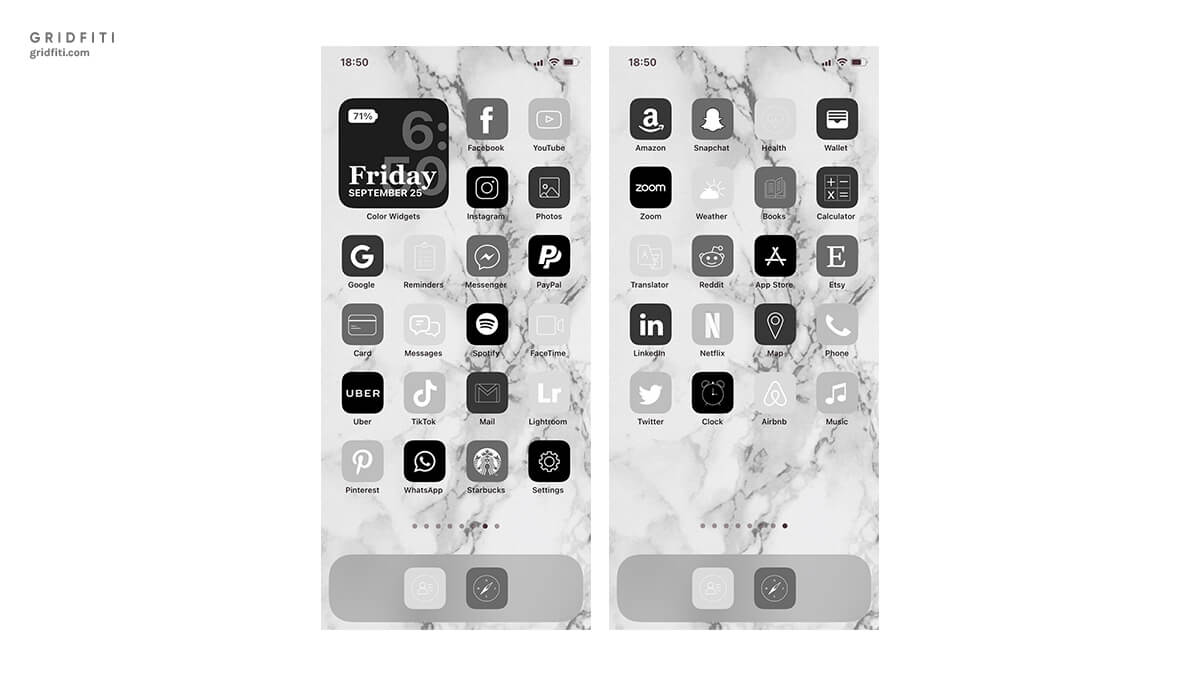 Greyscale & Monochrome app icon ideas