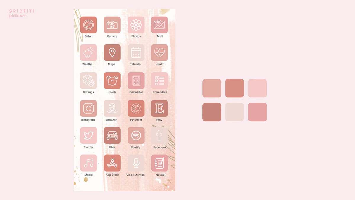 Pink Pastel aesthetic iOS app covers