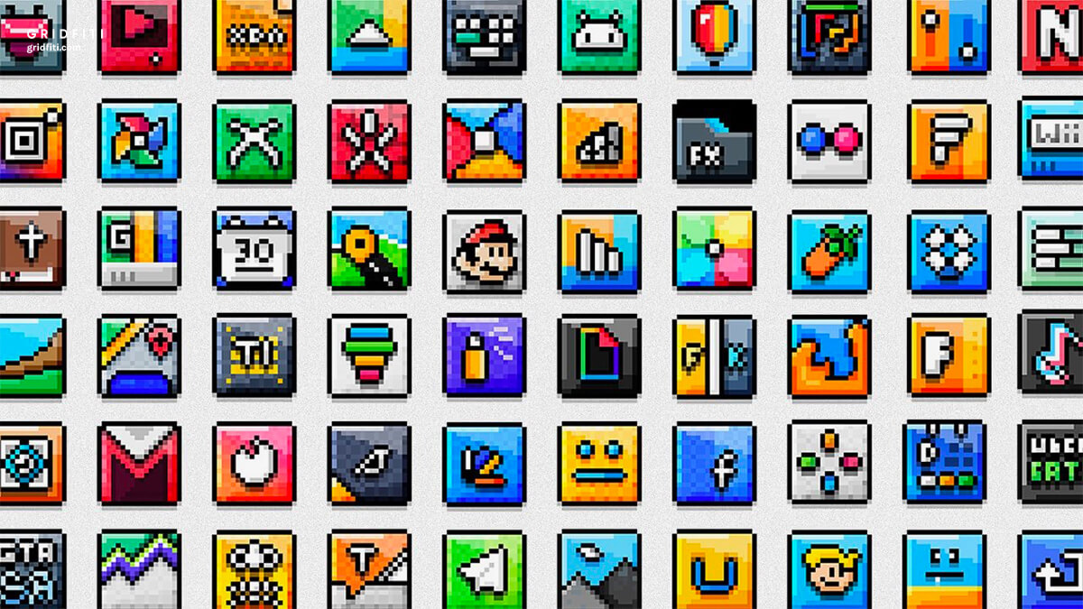 Pixelated Retro App Icons