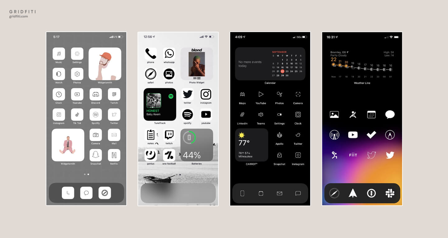 Minimal iOS 14 App Icons and Layout Ideas