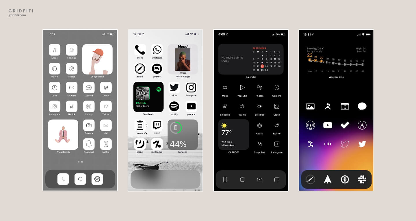 30+ Aesthetic iOS 14 Home Screen Theme Ideas | Gridfiti