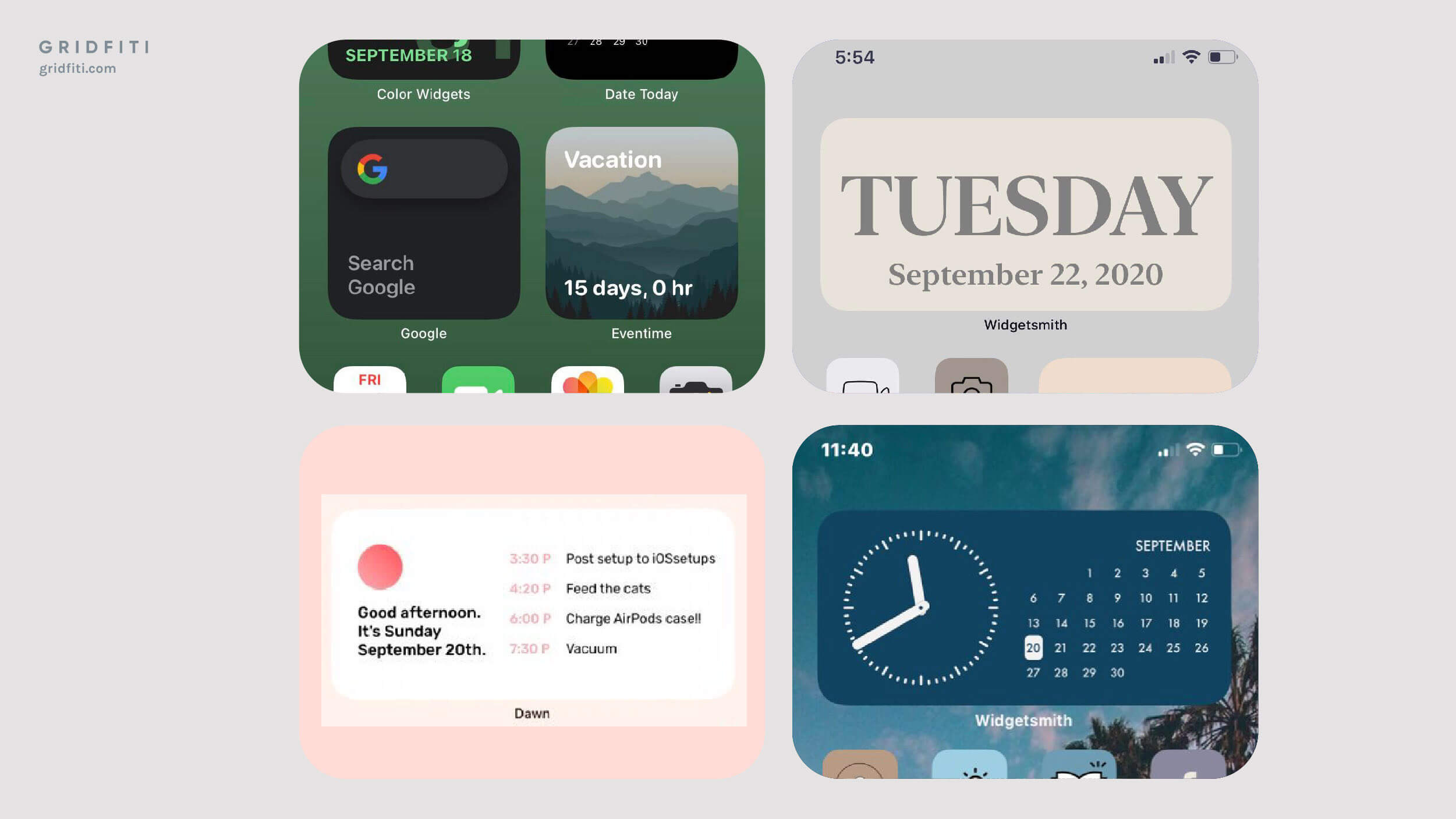 Calendar Widget Ideas for iPhone
