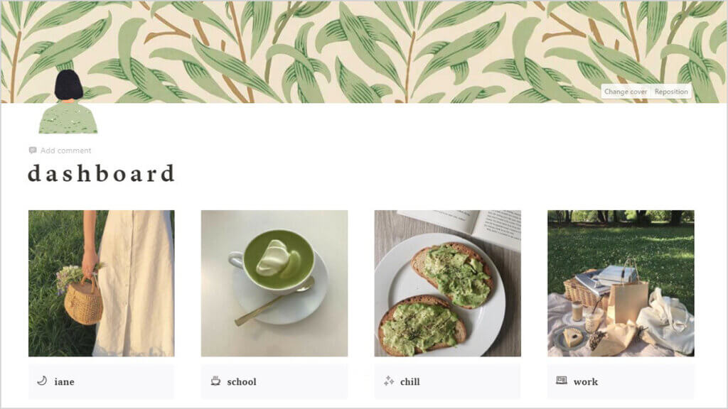 Sage Green Notion Template