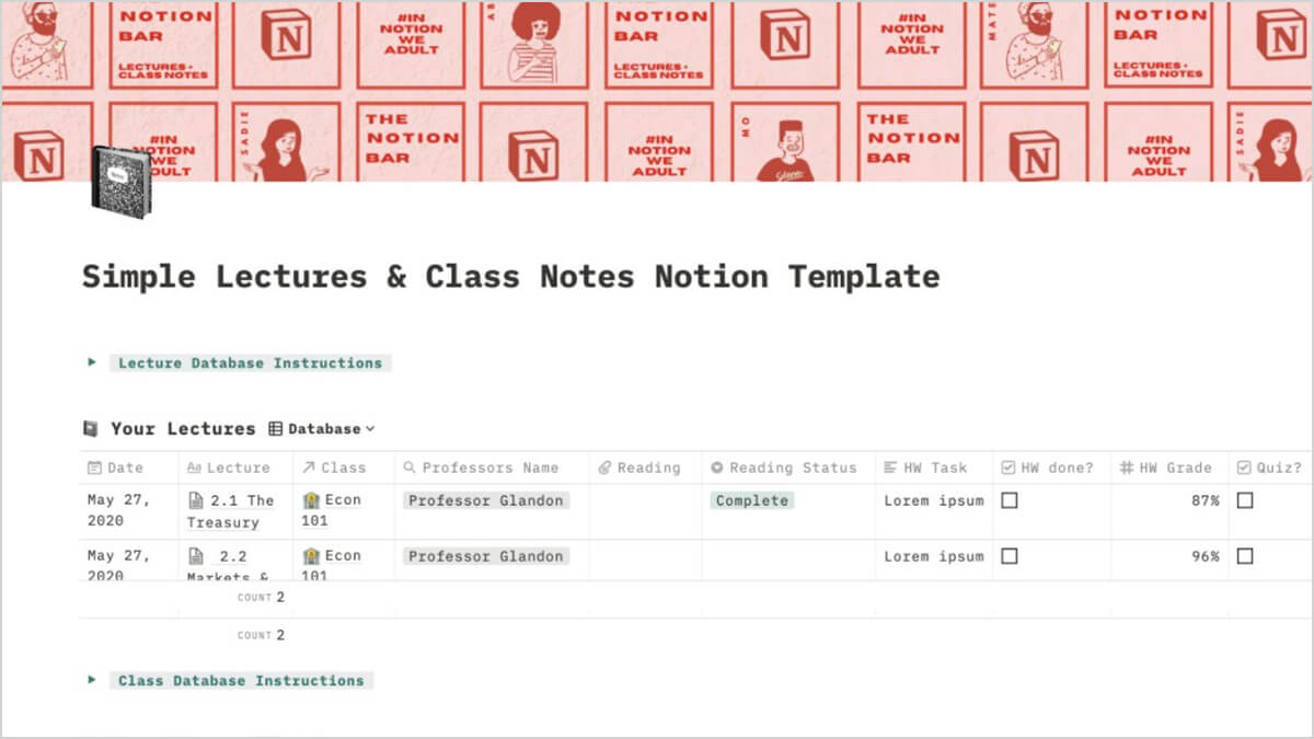 aesthetic notion templates