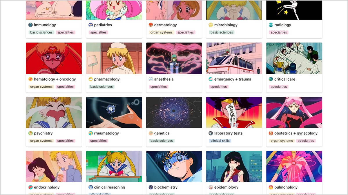 Sailor Moon Notion Example