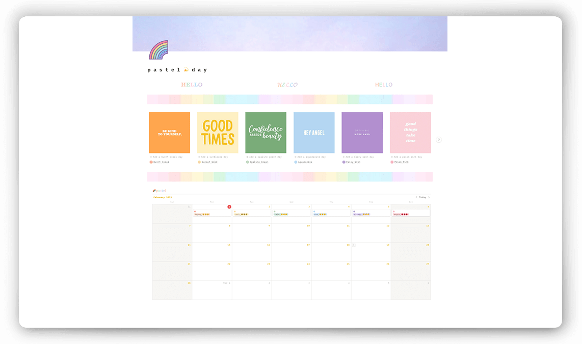 dashboard aesthetic notion templates