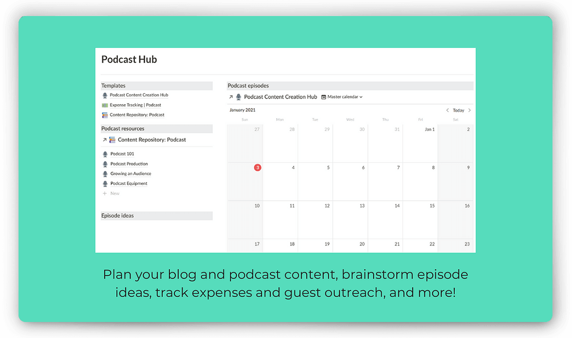 Notion Podcast Planner