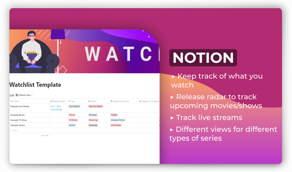 Watchlist Notion Template