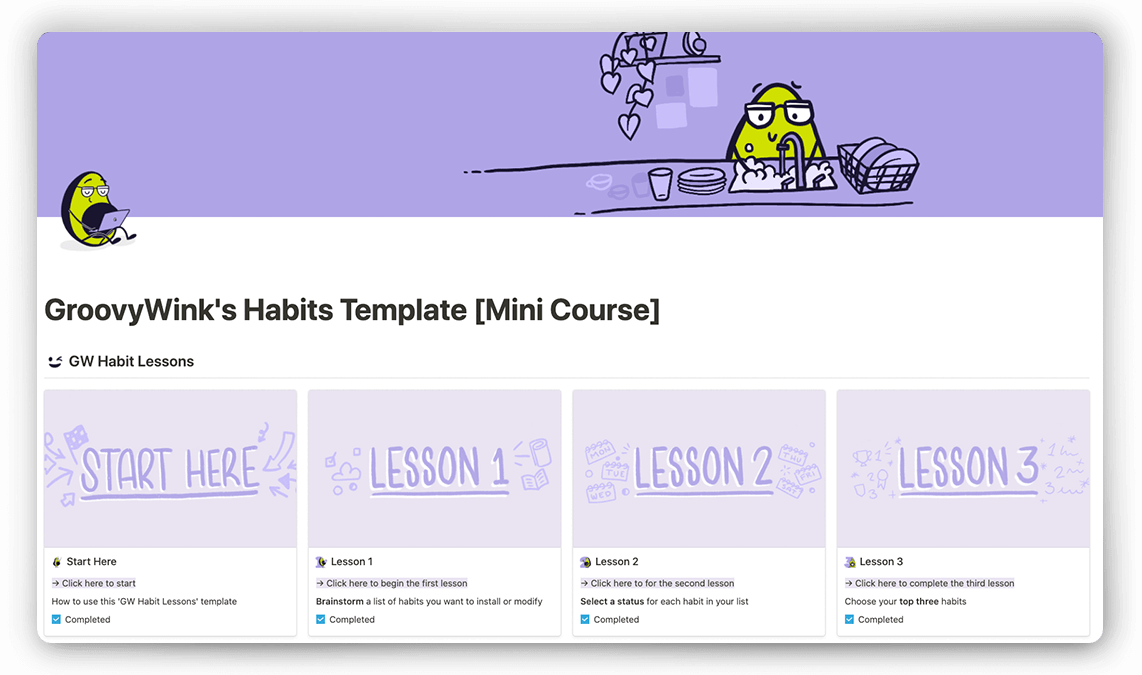 Notion Habit Tracker and Mini Course