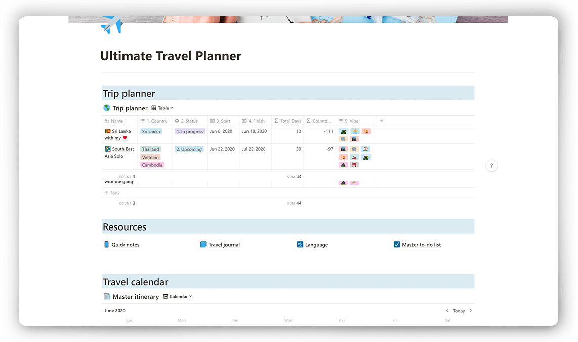 notion app planner