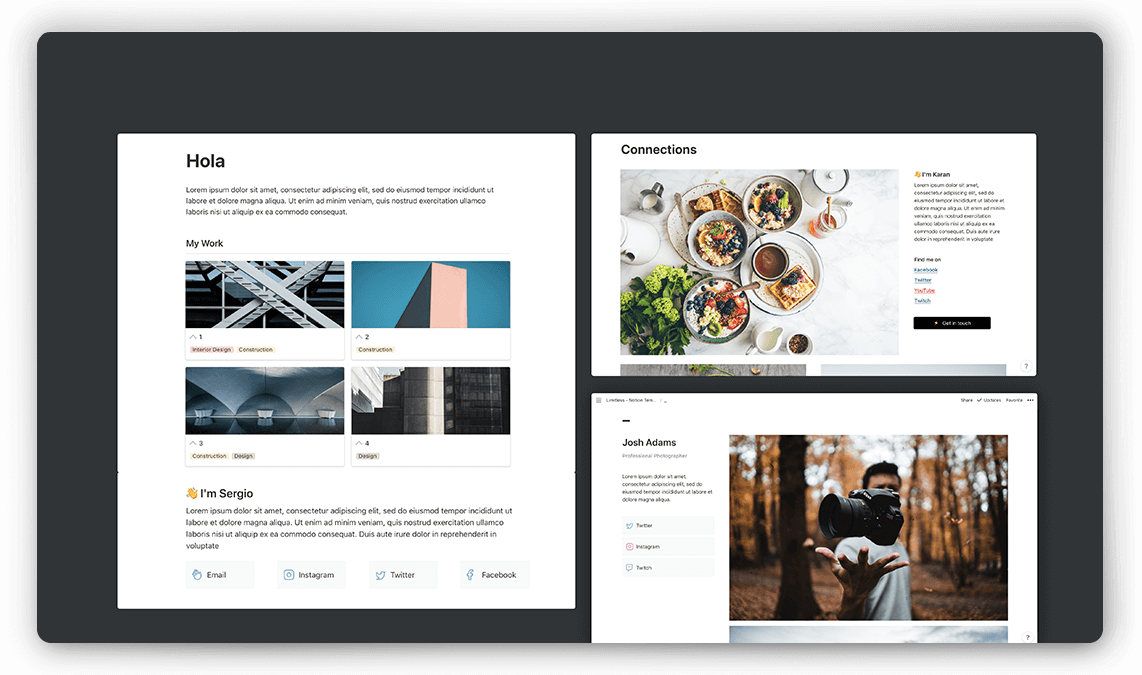 Notion Portfolio Templates