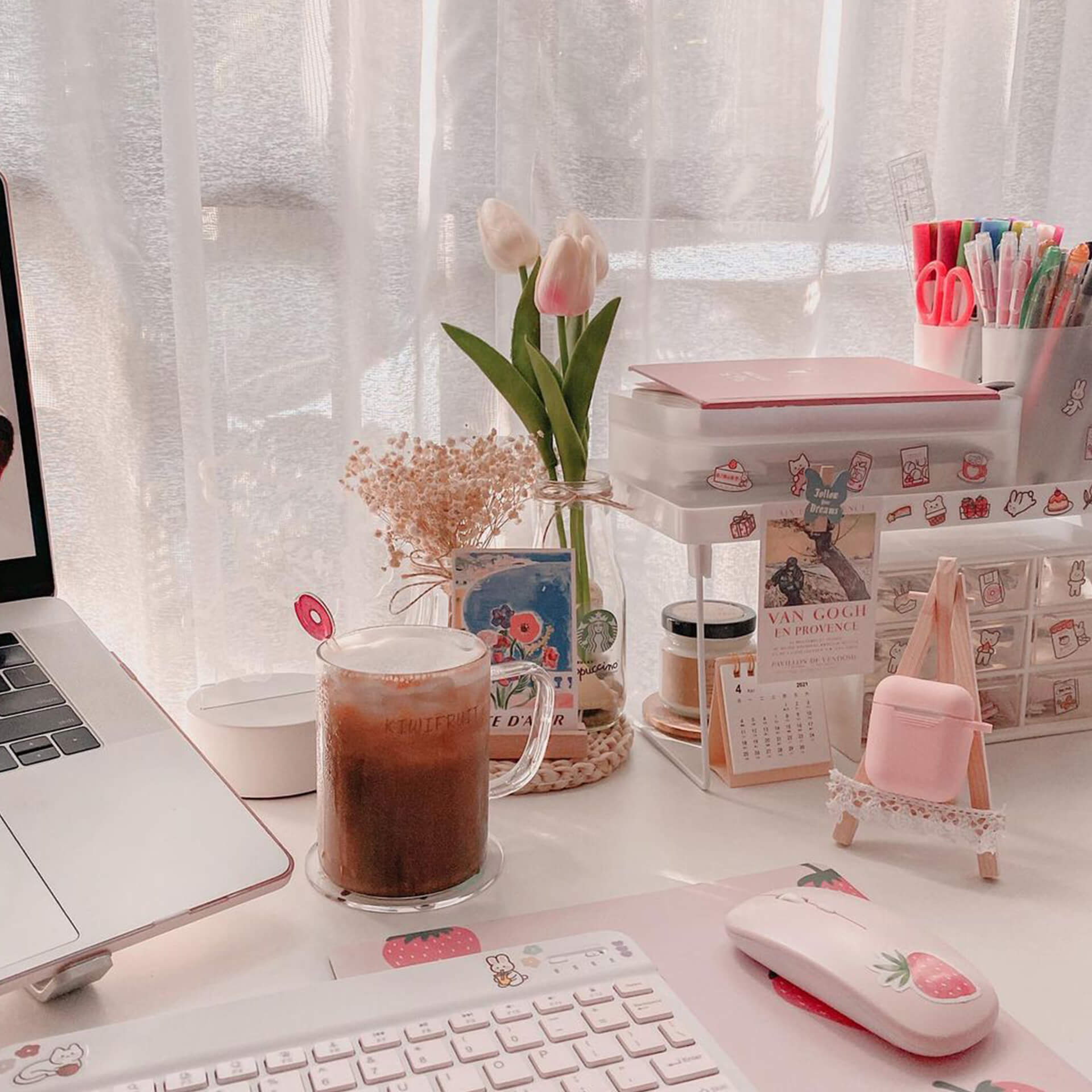 Pink Pastel Aesthetic Desk Setup