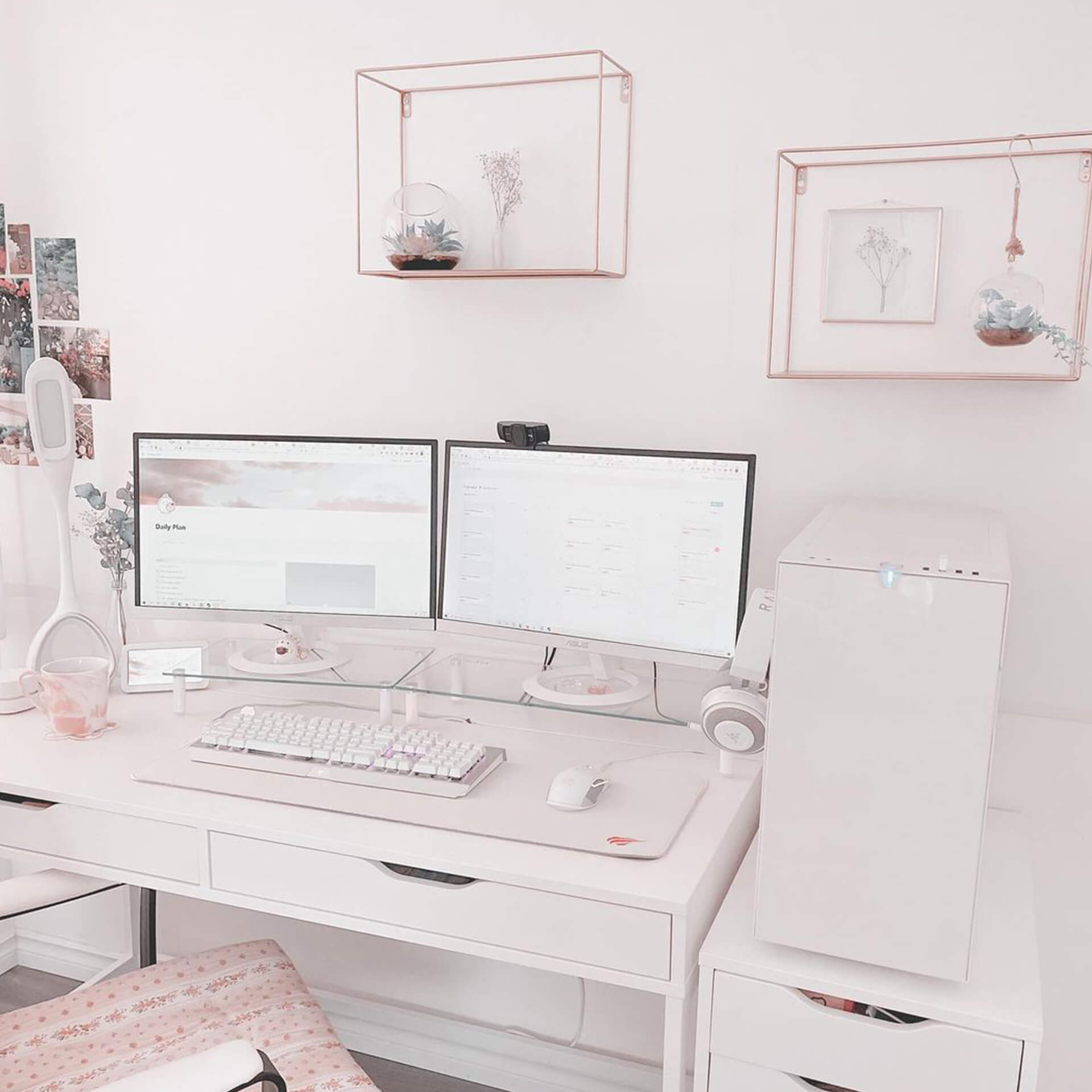 White Aesthetic Desk Setup