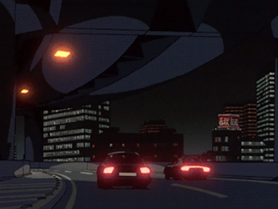 Anime Night City Drive in Car