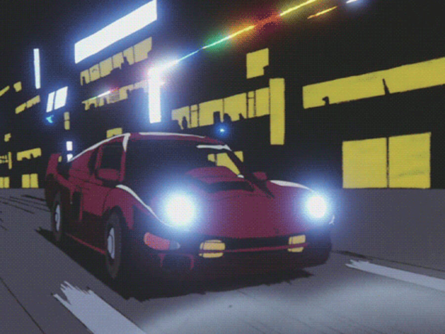 Neon Anime Night Car Cruising