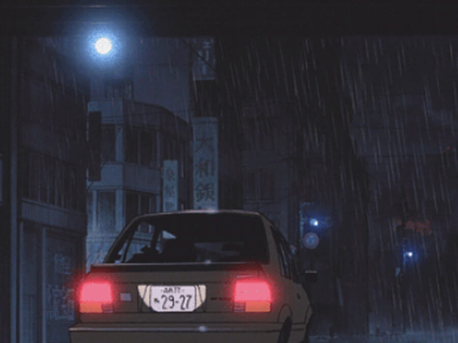 Rainy Anime Car Night