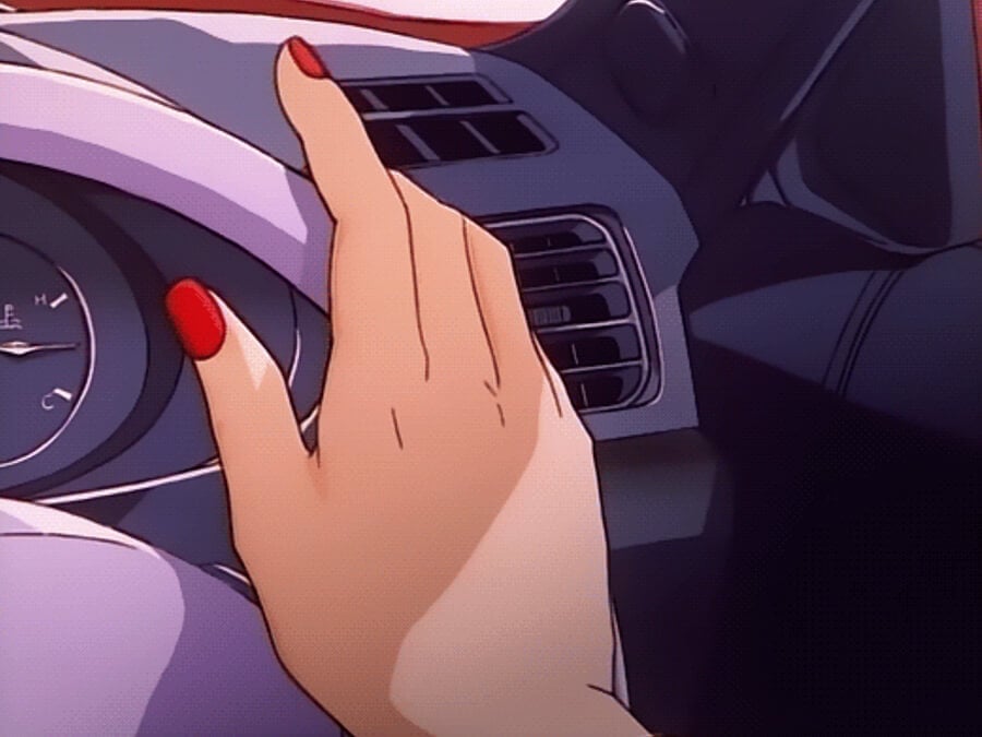 Steering Wheels Anime Car Loop GIF
