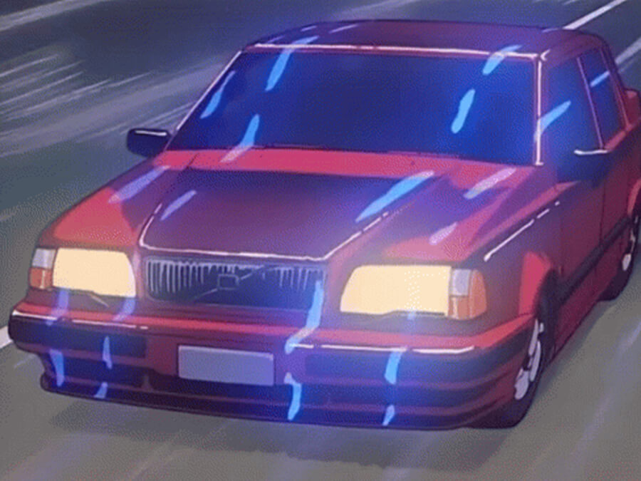 Vaporwave Retro Anime Car - Infinite Car Loop