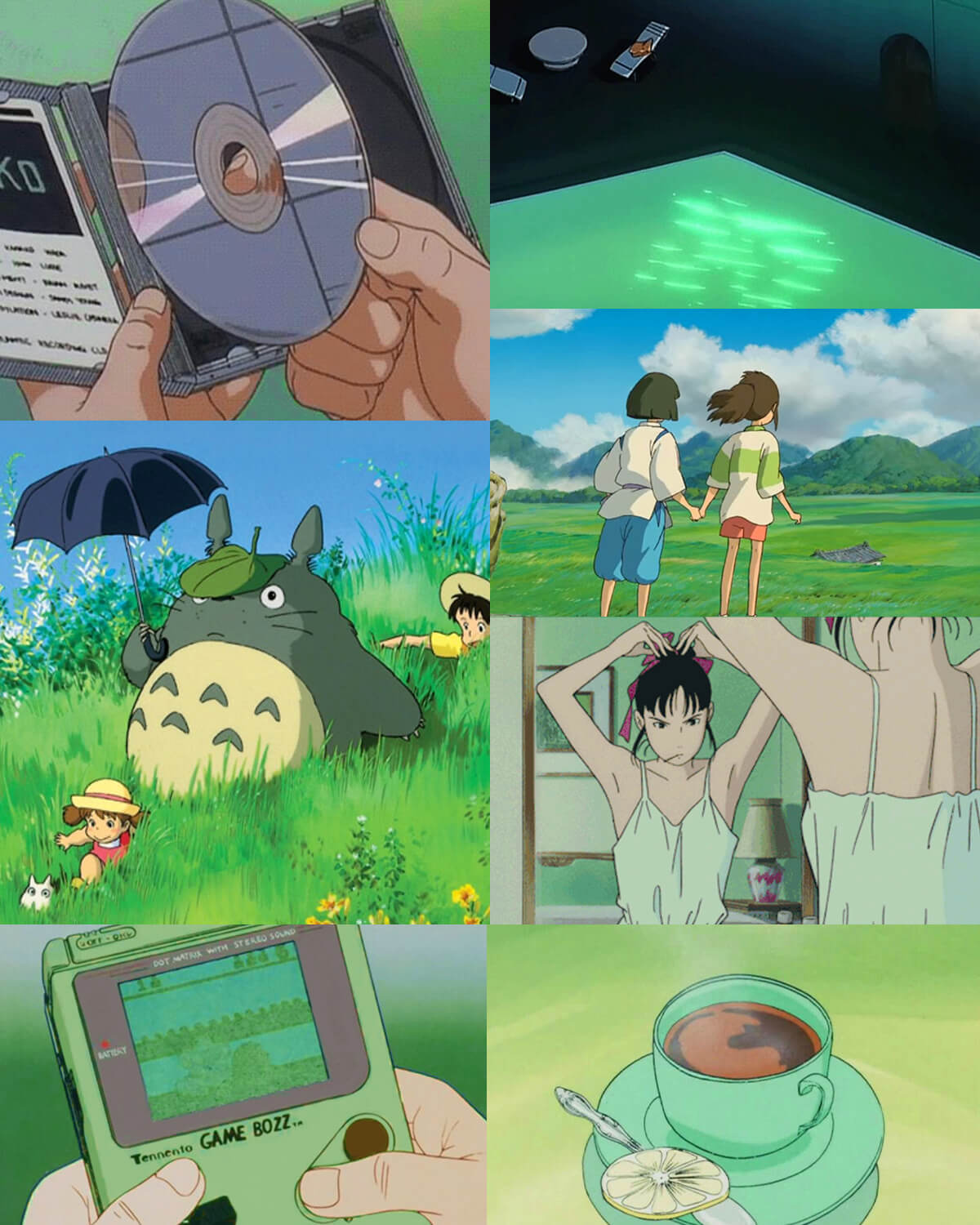 90s Aesthetic Green Anime