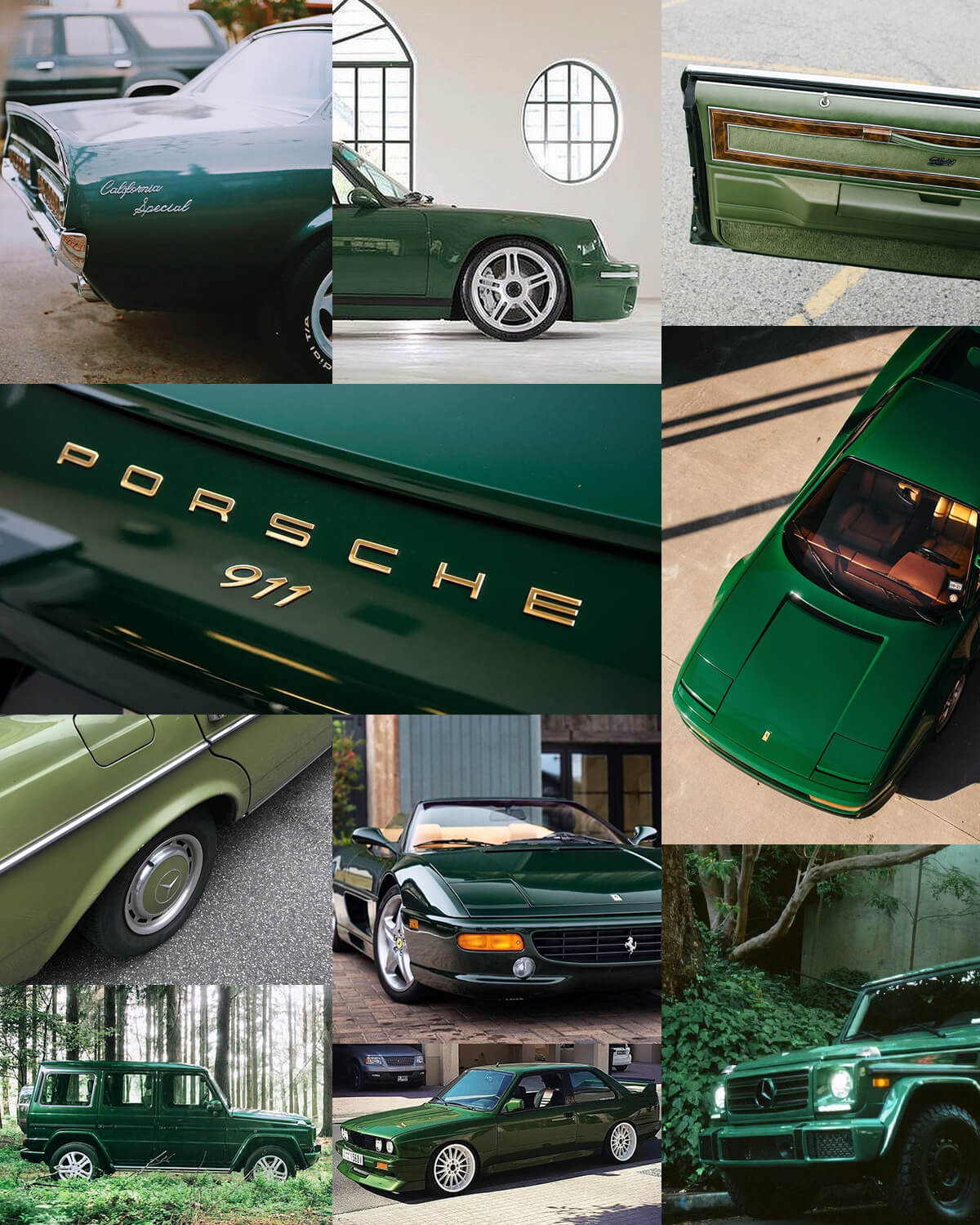 Green Aesthetic Cars