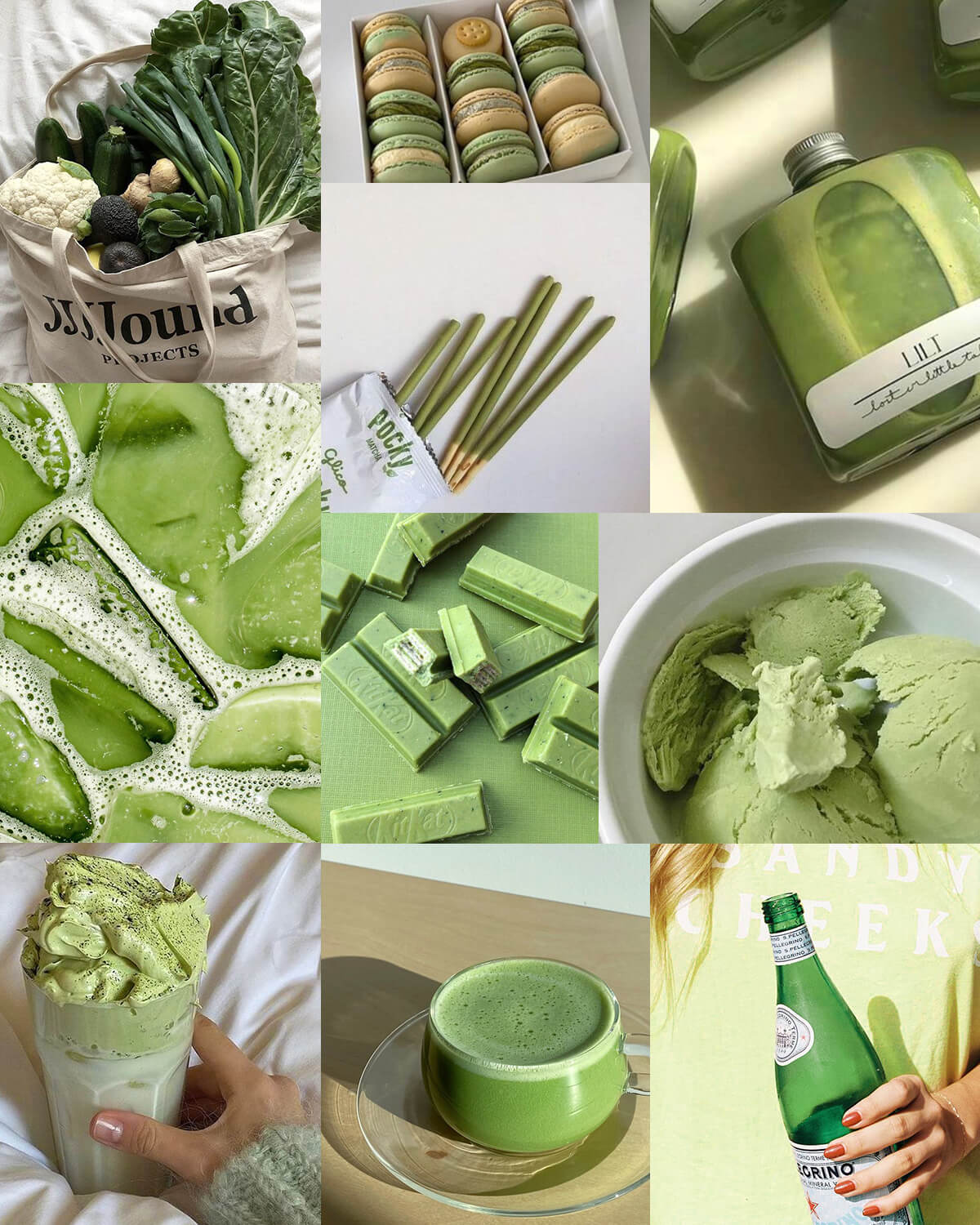 Green Aesthetic Food & Drinks