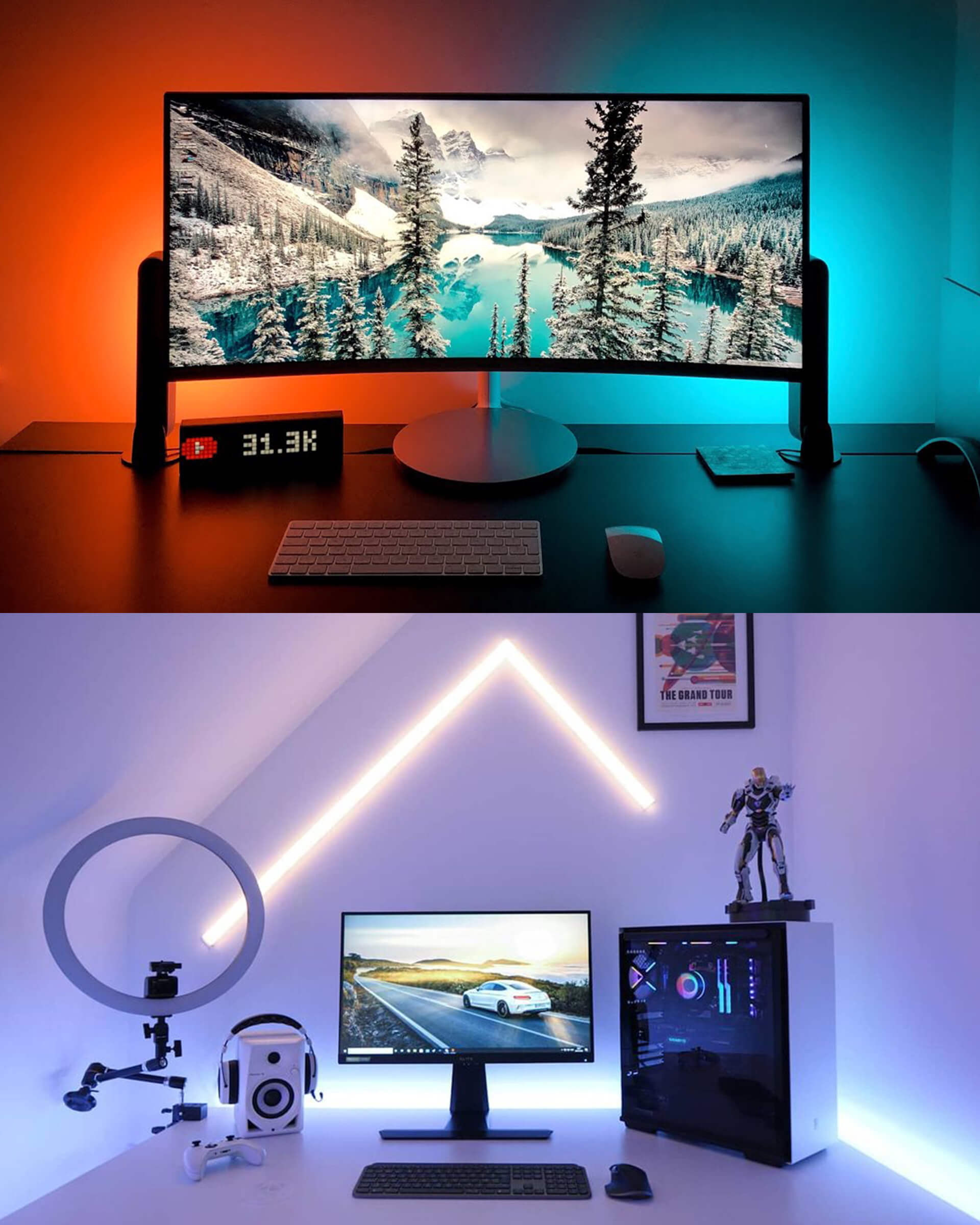 15 Desk Backlight LED Light Strip Ideas Gridfiti