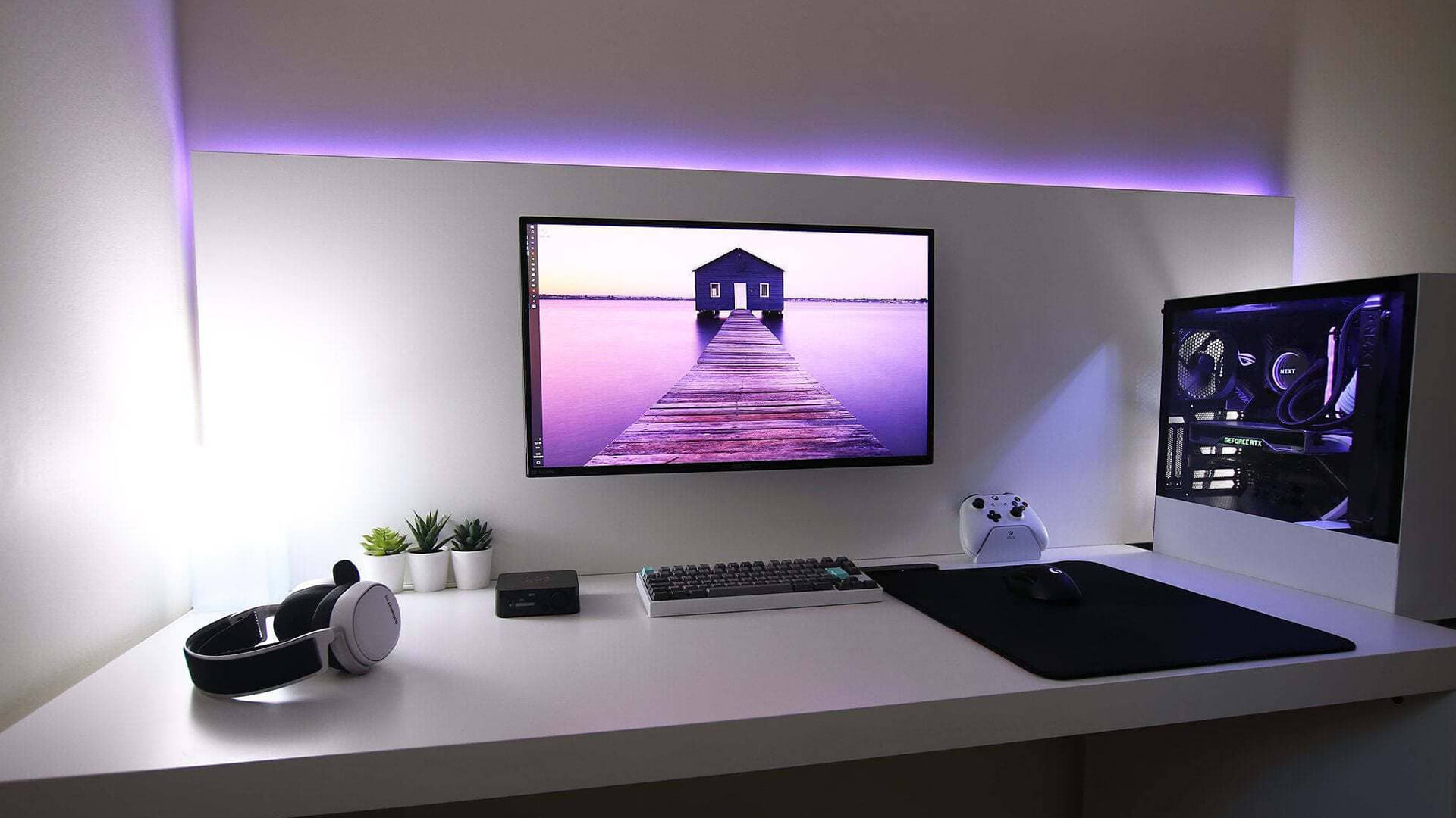 desk backlight setup