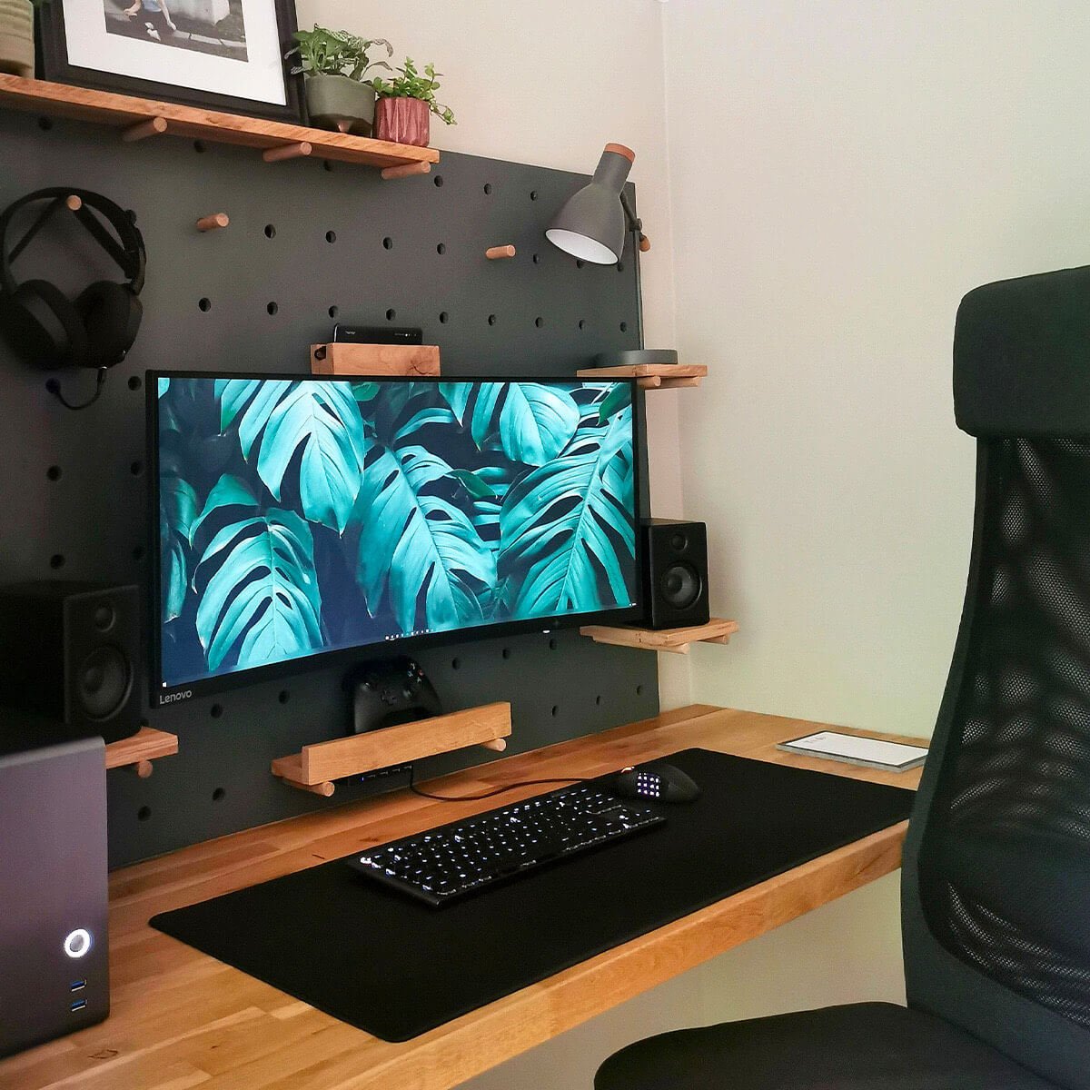 Simple Pegboard Gaming Setup