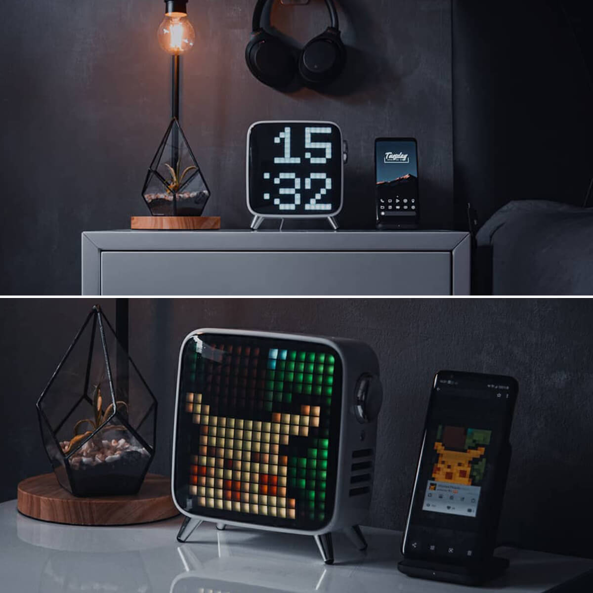 Pixel Art LED Tabletop Clock