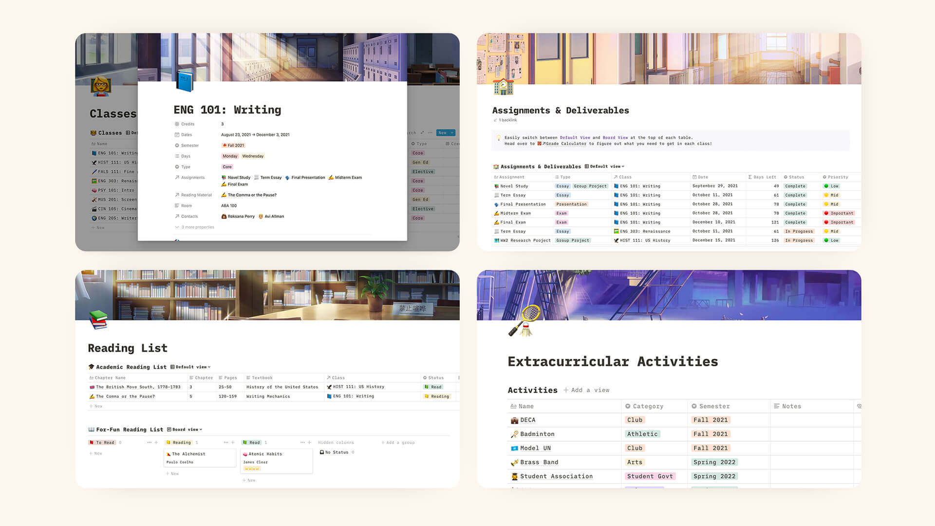 aesthetic notion templates for students free