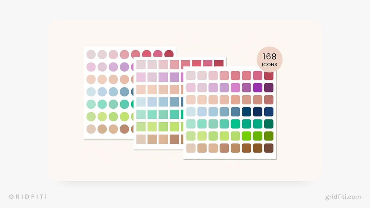 Aesthetic Color Palette Icons for Notion