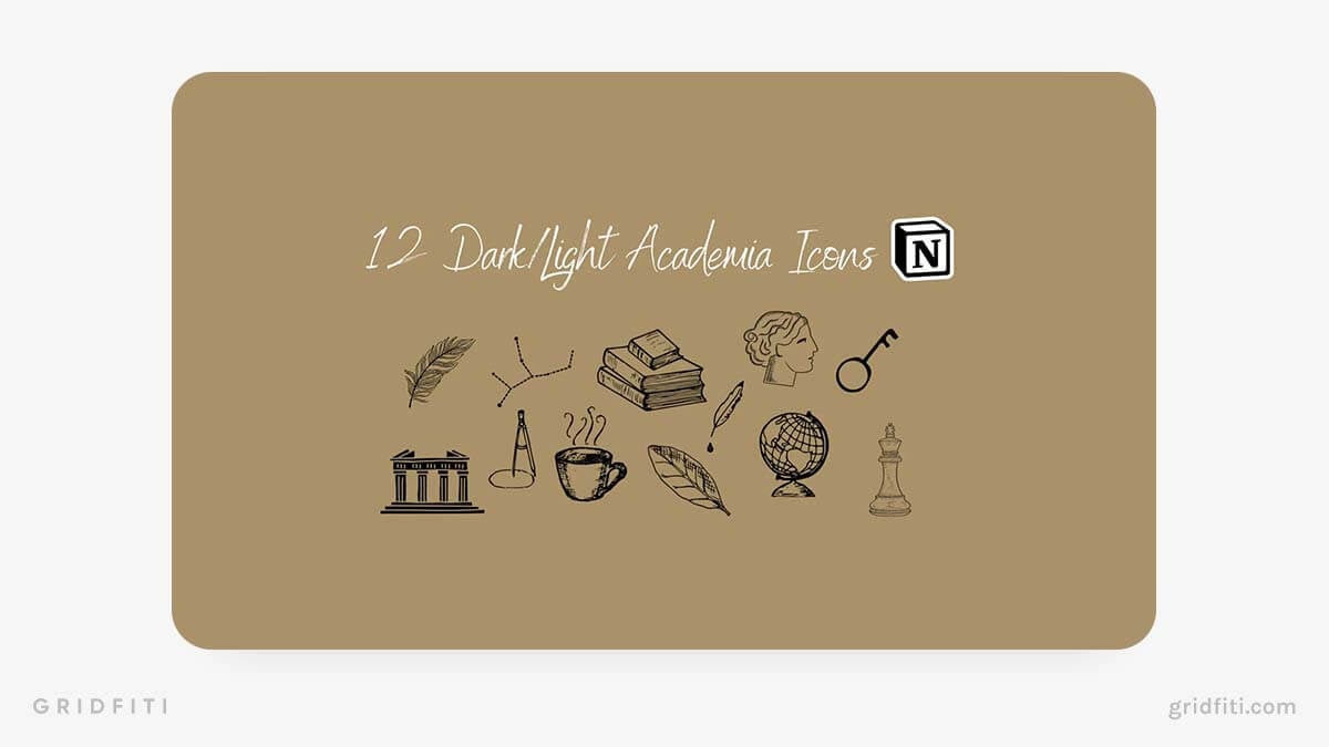 Dark Academia Notion Icons