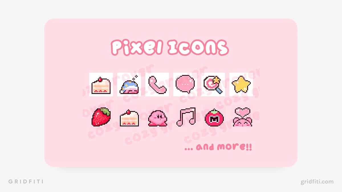 Pink Pixel Kirby Notion Icons