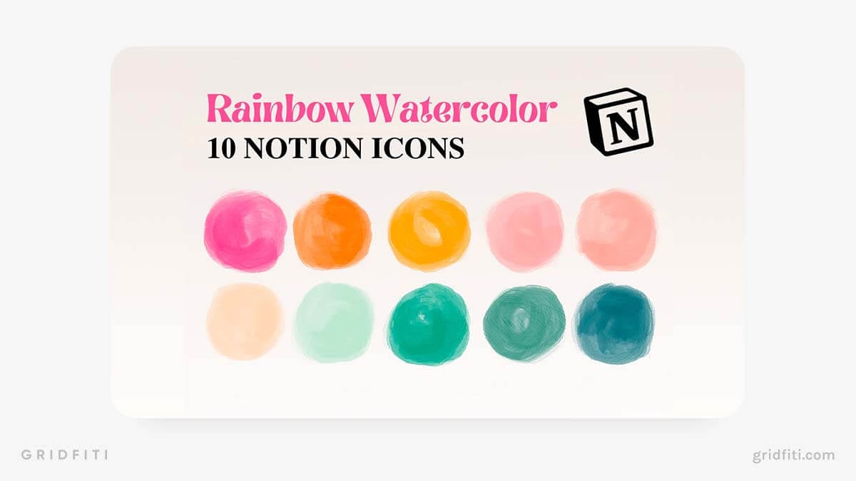 Aesthetic Watercolor Notion Icons