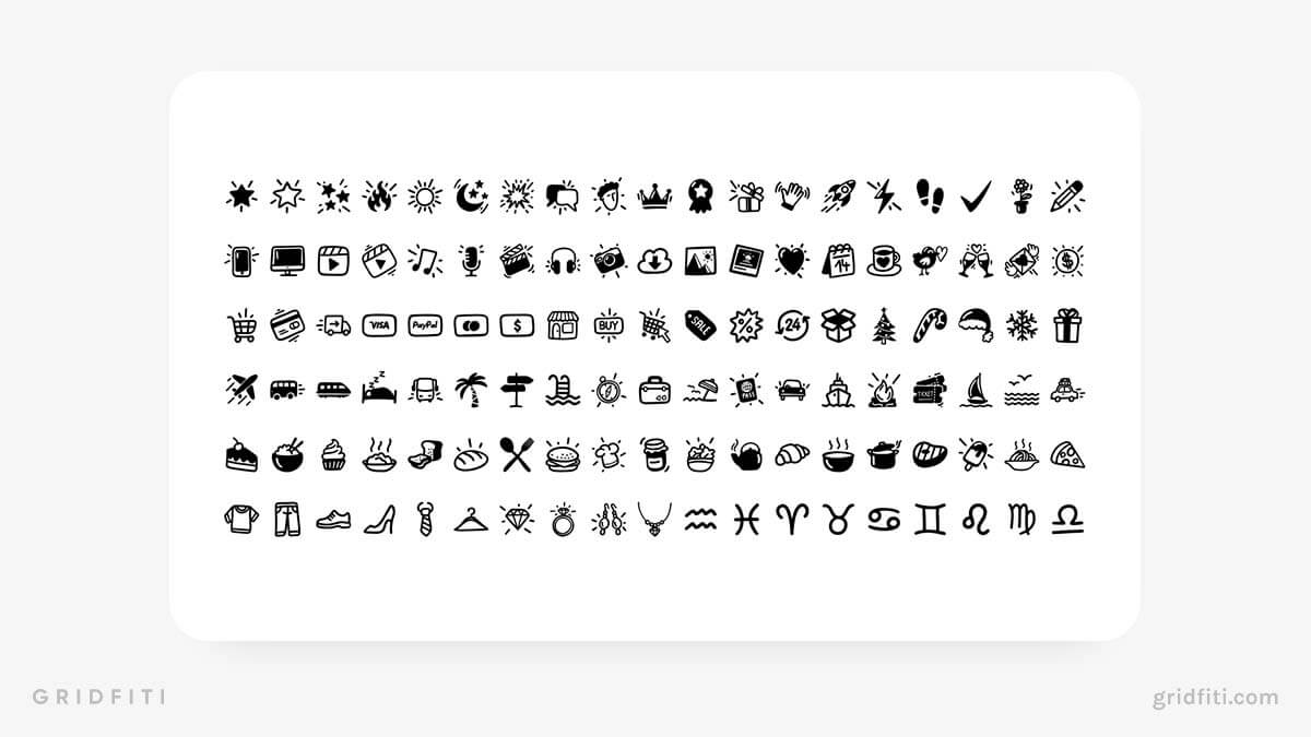 Black & White Doodle Notion Icons