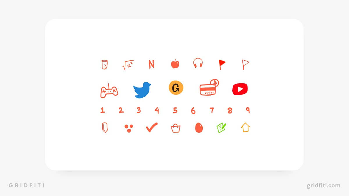 Colorful Doodle Notion Icons