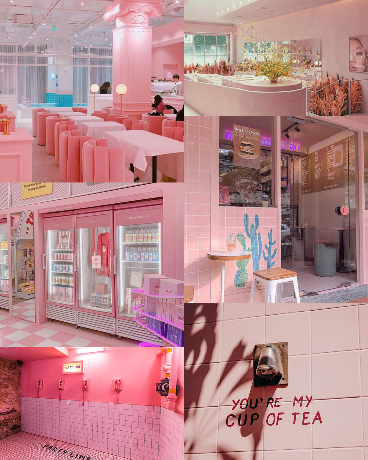 Pink Aesthetic Restaurants, Cafés, Hotels