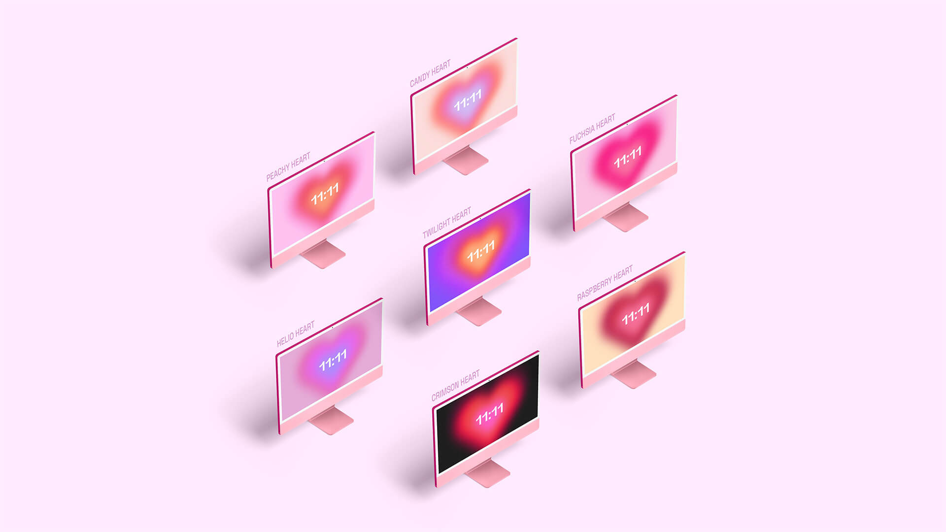 Aura Heart Clock Screensaver