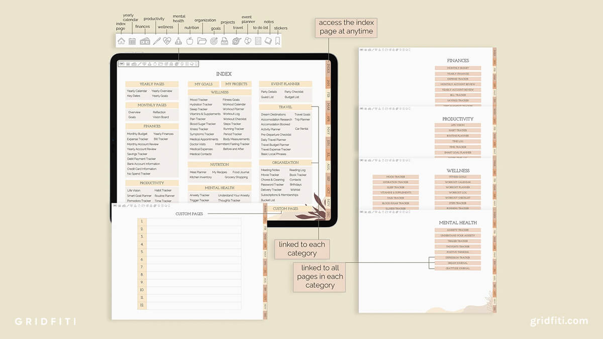 Boho Digital Life Planner Template