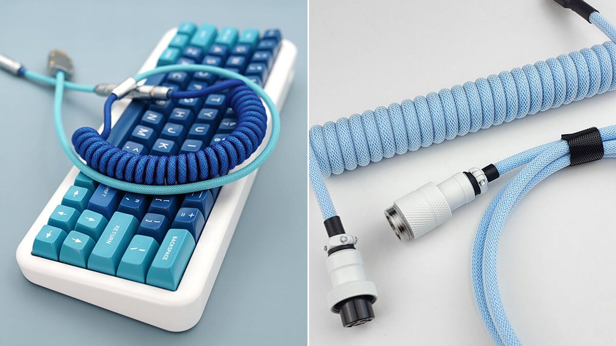 Custom coiled keyboard usb cable Chose your colors