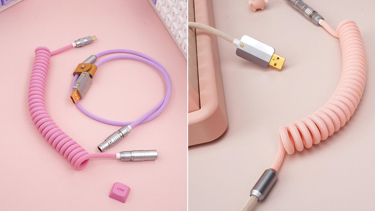 Pink Coiled USB-C Cables